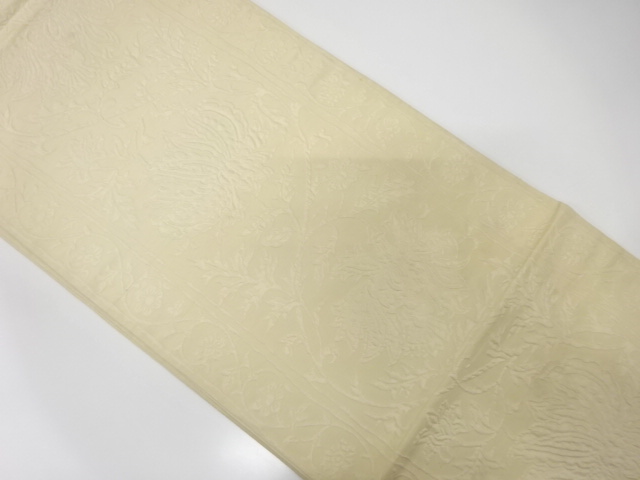 アンティーク　纐纈　唐花模様織り出し全通袋帯（材料）